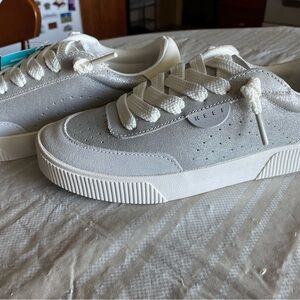 Reef Silver and White Athletic Shoes